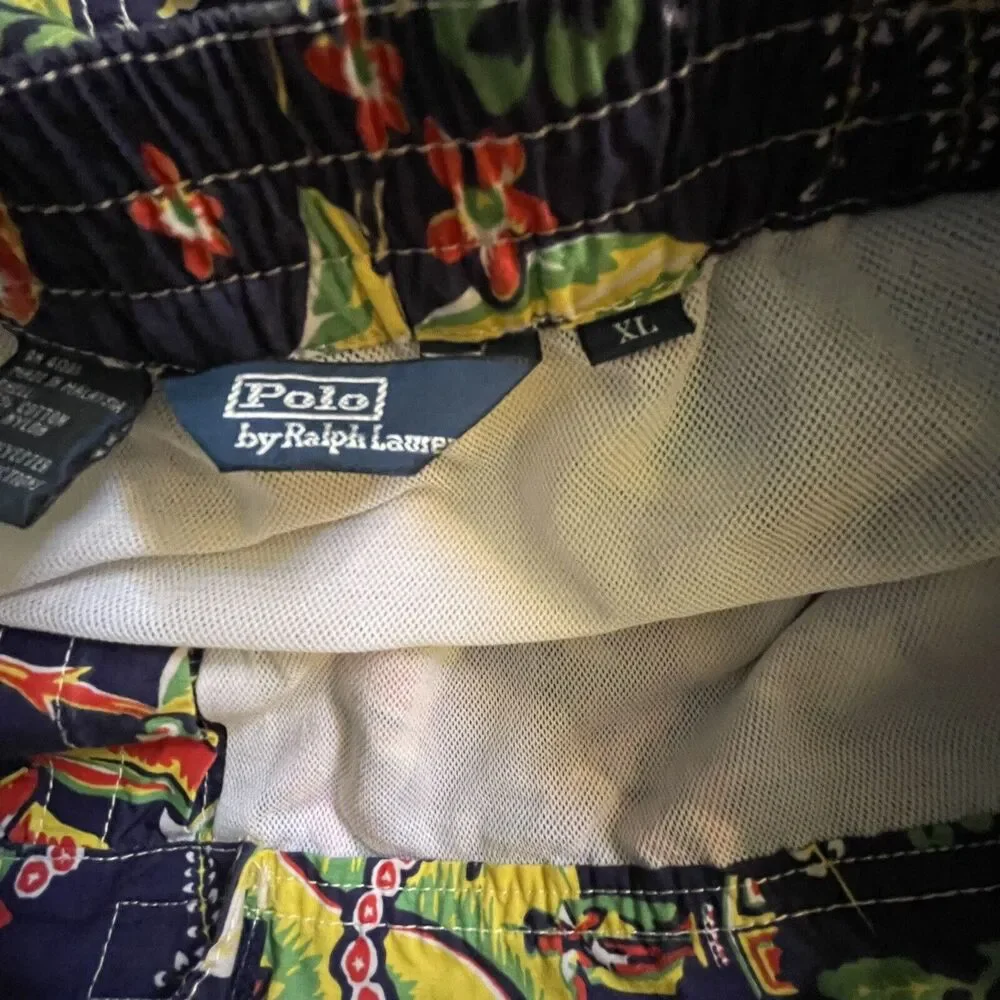 Vintage Polo Ralph Lauren Swim Shorts Trunks‎ Aloha Surfer Mens XL EUC